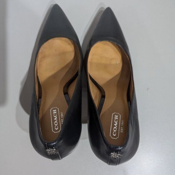 Coach Ellin Black pointed toe leather pump size 9.5B - Picture 3 of 12